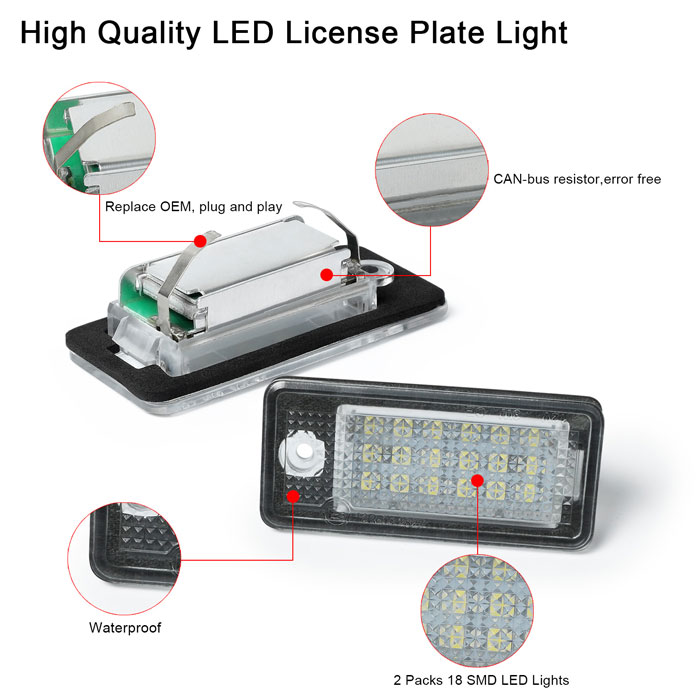 Audi LED License Plate Light ZL-C01